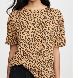 We The Free People Leopard Print Tee Clarity Sz L